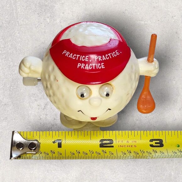Russ Berrie Wind-Up Golf Ball Toy “Practice, Practice, Practice” Visor & Club - Picture 7 of 8
